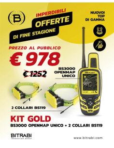 BSPLANET GPS SATELLITARE OPENMAP UNICO BS3000 KIT GOLD 2 COLLARI BS119