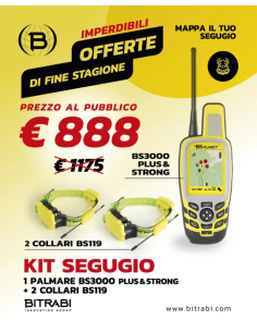 BSPLANET GPS SATELLITARE EVOMAO PLUS BS3000 KIT SEGUGIO 2 COLLARI BS11